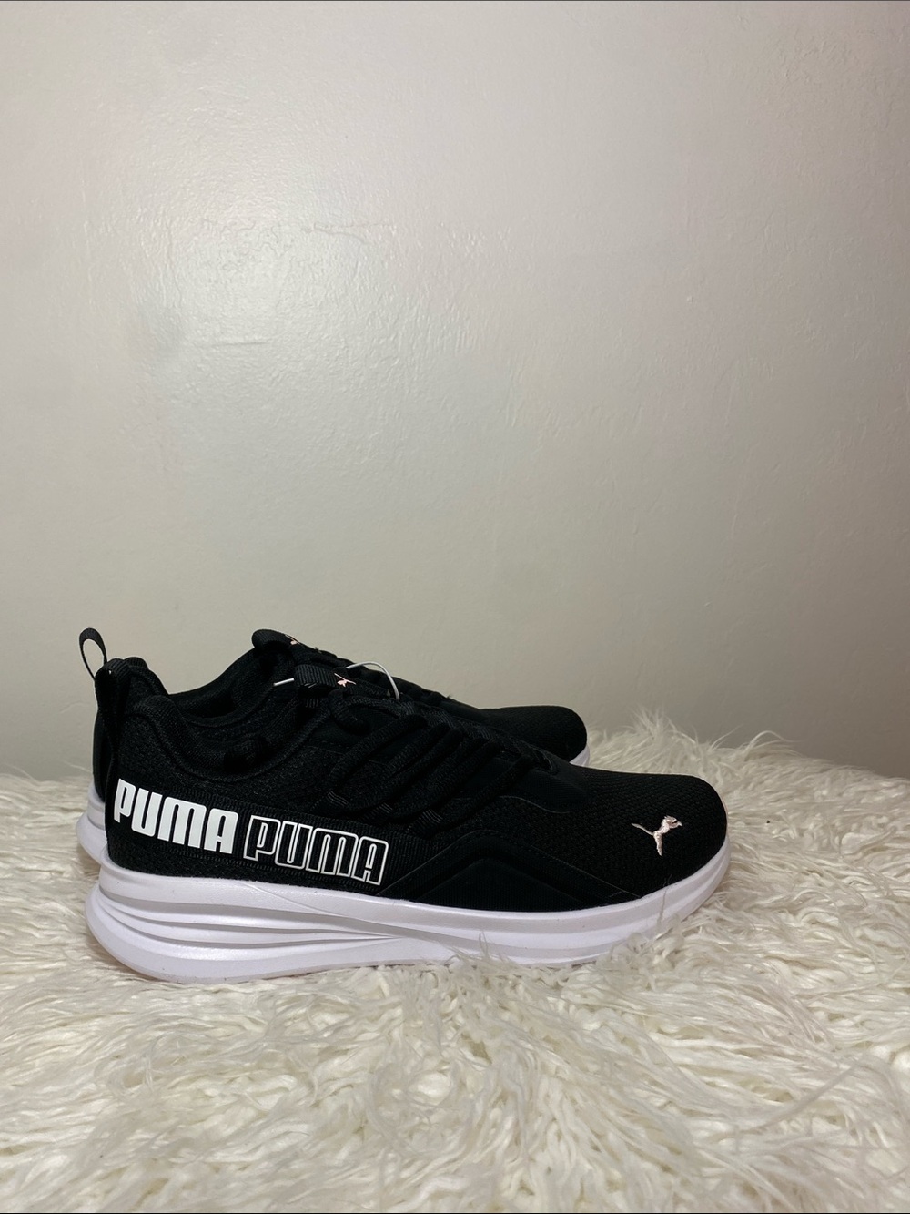 Puma Black and White Youth Athletic Sneakers